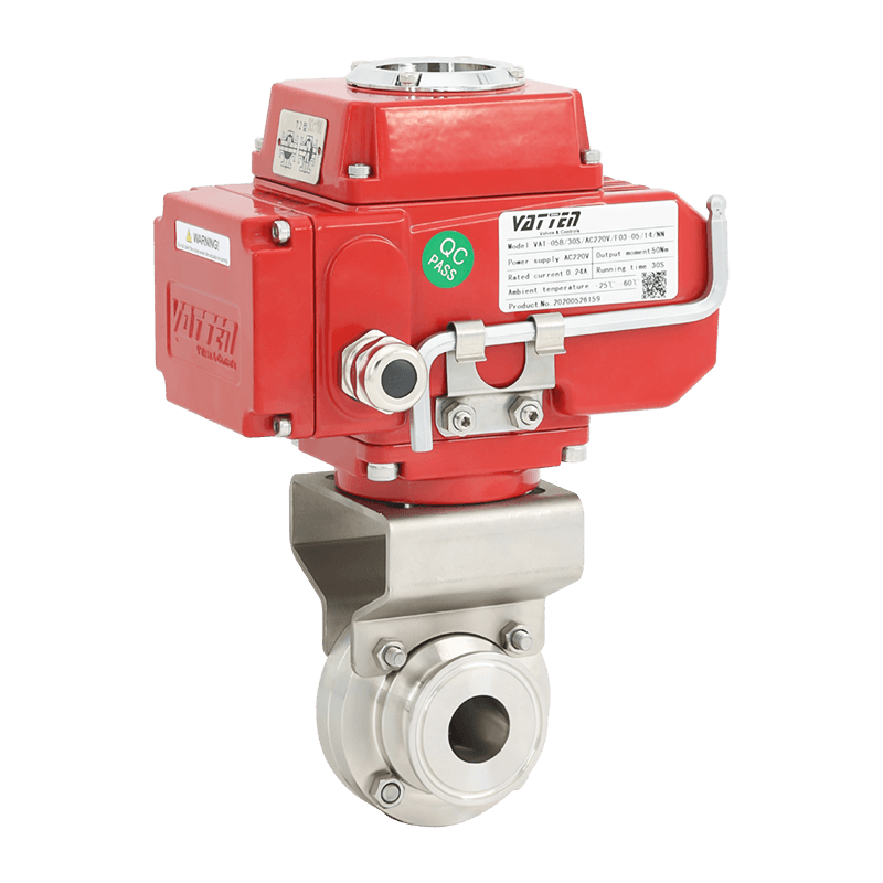 Valvola a farfalla con morsetto sanitario elettrico