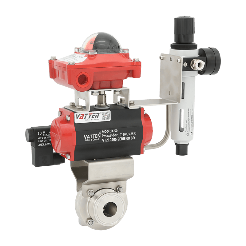 Valvola a farfalla a morsetto pneumatico