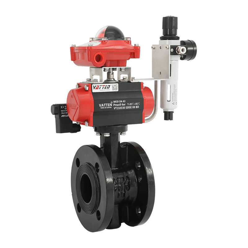 Valvola a farfalla flangiata pneumatica