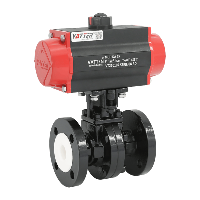 Valvola a sfera flangiata pneumatica rivestita di fluoro