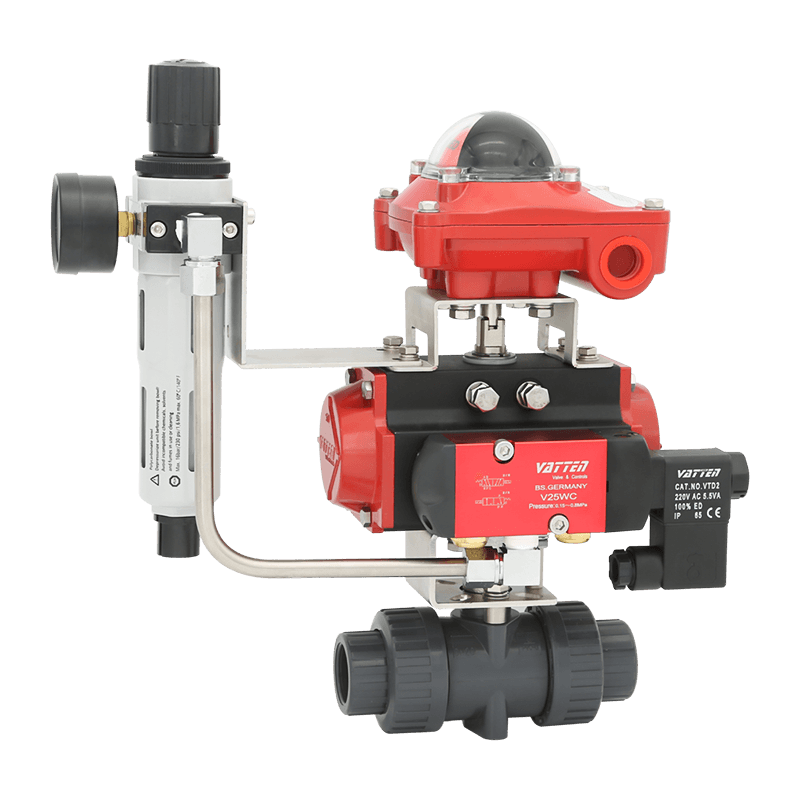 Valvola a sfera pneumatica in PVC